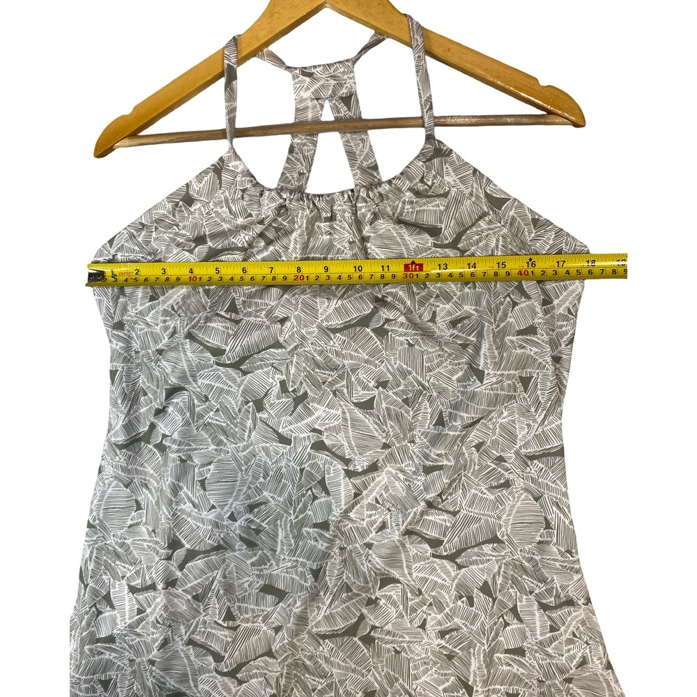 Balance Collection Womens XL Sage Green Leaf Print Racerback Active Dress Golf - Picture 8 of 10